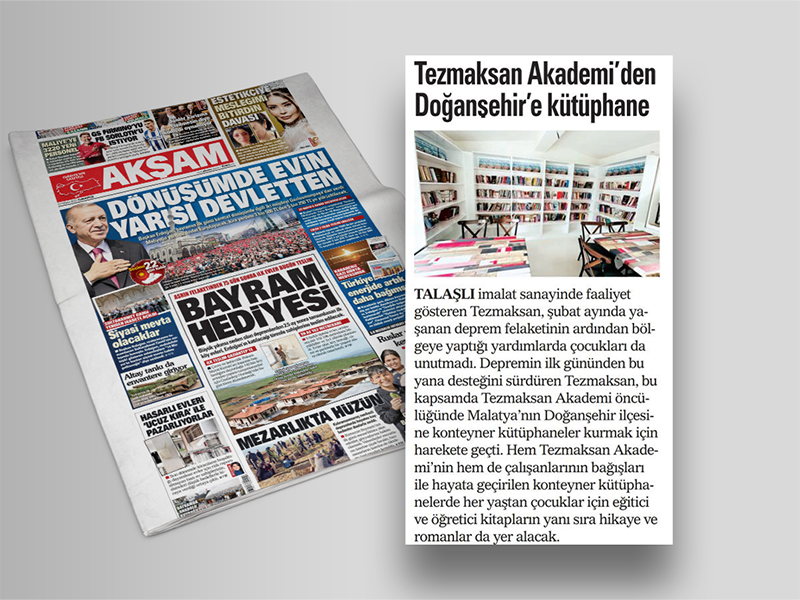 TEZMAKSAN AKADEMİDEN DOĞANŞEHİRE KÜTÜPHANE